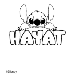 Coloraci&oacute;n del nombre HAYAT - decorado Stitch
