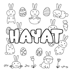 Coloraci&oacute;n del nombre HAYAT - decorado Pascua