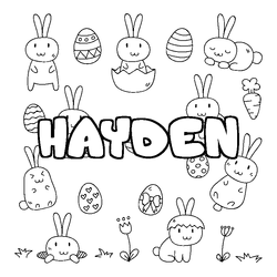 Coloraci&oacute;n del nombre HAYDEN - decorado Pascua