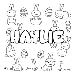 Coloraci&oacute;n del nombre HAYLIE - decorado Pascua