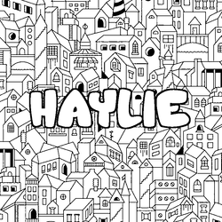 Coloraci&oacute;n del nombre HAYLIE - decorado ciudad
