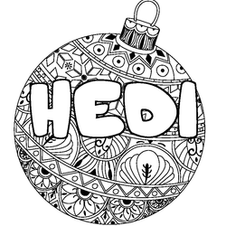 Coloraci&oacute;n del nombre HEDI - decorado bola de Navidad