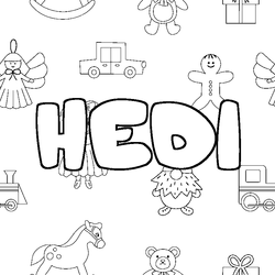 Coloraci&oacute;n del nombre HEDI - decorado juguetes