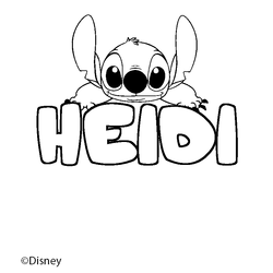 Coloraci&oacute;n del nombre HEIDI - decorado Stitch