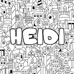 Coloraci&oacute;n del nombre HEIDI - decorado ciudad