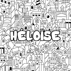 Coloraci&oacute;n del nombre H&Eacute;LO&Iuml;SE - decorado ciudad