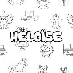 Coloraci&oacute;n del nombre H&Eacute;LO&Iuml;SE - decorado juguetes