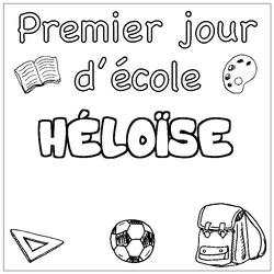 Coloraci&oacute;n del nombre H&Eacute;LO&Iuml;SE - decorado primer d&iacute;a de escuela