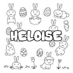 Coloraci&oacute;n del nombre HELOISE - decorado Pascua