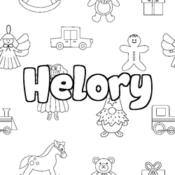 Coloraci&oacute;n del nombre Helory - decorado juguetes