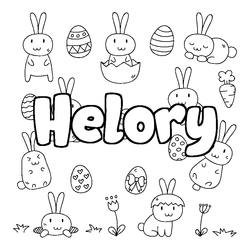 Coloraci&oacute;n del nombre Helory - decorado Pascua