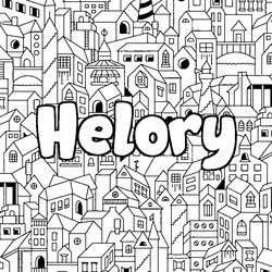 Coloraci&oacute;n del nombre Helory - decorado ciudad