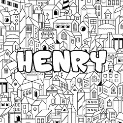Coloraci&oacute;n del nombre HENRY - decorado ciudad