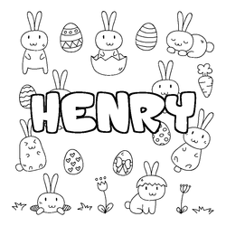 Coloraci&oacute;n del nombre HENRY - decorado Pascua