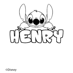 Coloraci&oacute;n del nombre HENRY - decorado Stitch