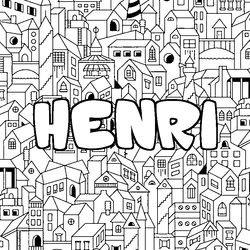 Coloraci&oacute;n del nombre HENRI - decorado ciudad