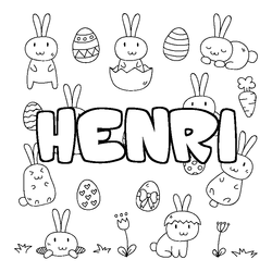 Coloraci&oacute;n del nombre HENRI - decorado Pascua