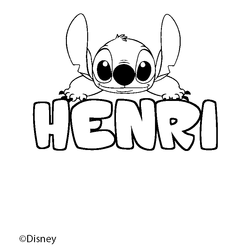 Coloraci&oacute;n del nombre HENRI - decorado Stitch
