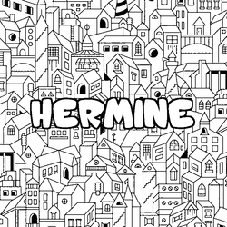 Coloraci&oacute;n del nombre HERMINE - decorado ciudad