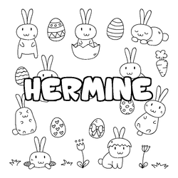 Coloraci&oacute;n del nombre HERMINE - decorado Pascua