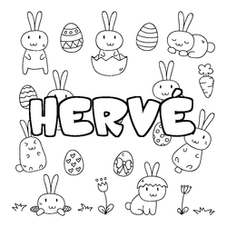 Coloraci&oacute;n del nombre HERV&Eacute; - decorado Pascua
