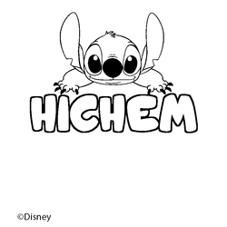Coloraci&oacute;n del nombre HICHEM - decorado Stitch