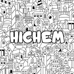 Coloraci&oacute;n del nombre HICHEM - decorado ciudad