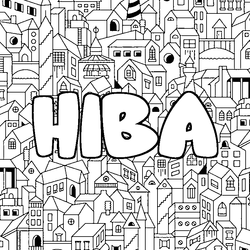 Coloraci&oacute;n del nombre HIBA - decorado ciudad