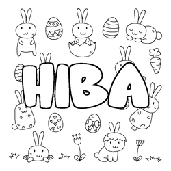 Coloraci&oacute;n del nombre HIBA - decorado Pascua
