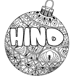 Coloraci&oacute;n del nombre HIND - decorado bola de Navidad