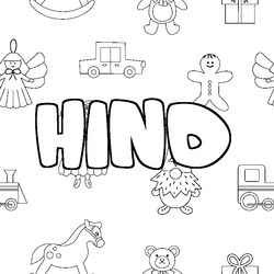 Coloraci&oacute;n del nombre HIND - decorado juguetes