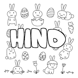 Coloraci&oacute;n del nombre HIND - decorado Pascua