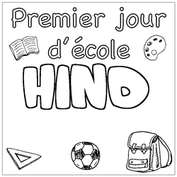 Coloraci&oacute;n del nombre HIND - decorado primer d&iacute;a de escuela