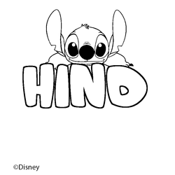 Coloraci&oacute;n del nombre HIND - decorado Stitch
