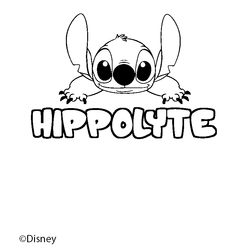 Coloraci&oacute;n del nombre HIPPOLYTE - decorado Stitch