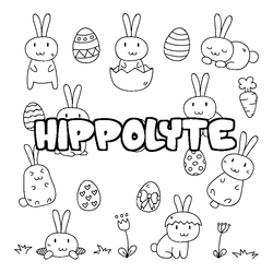 Coloraci&oacute;n del nombre HIPPOLYTE - decorado Pascua