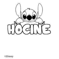 Coloraci&oacute;n del nombre HOCINE - decorado Stitch