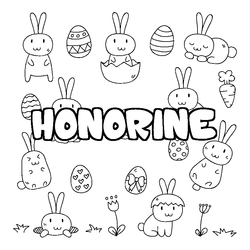 Coloraci&oacute;n del nombre HONORINE - decorado Pascua