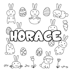 Coloraci&oacute;n del nombre HORACE - decorado Pascua
