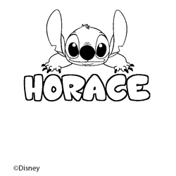 Coloraci&oacute;n del nombre HORACE - decorado Stitch