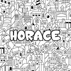 Coloraci&oacute;n del nombre HORACE - decorado ciudad
