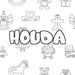 Coloraci&oacute;n del nombre HOUDA - decorado juguetes