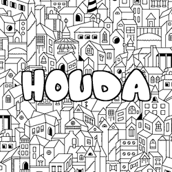 Coloraci&oacute;n del nombre HOUDA - decorado ciudad