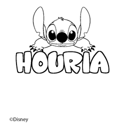 Coloraci&oacute;n del nombre HOURIA - decorado Stitch