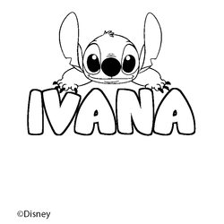 Coloraci&oacute;n del nombre IVANA - decorado Stitch