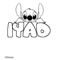 Coloraci&oacute;n del nombre IYAD - decorado Stitch