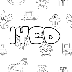 Coloraci&oacute;n del nombre IYED - decorado juguetes