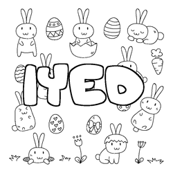 Coloraci&oacute;n del nombre IYED - decorado Pascua