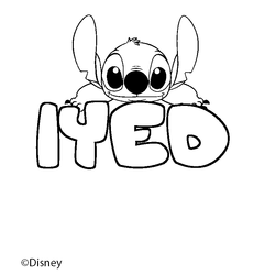 Coloraci&oacute;n del nombre IYED - decorado Stitch