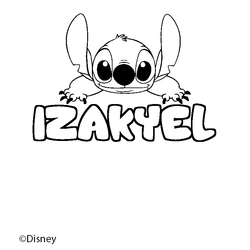 Coloraci&oacute;n del nombre IZAKYEL - decorado Stitch